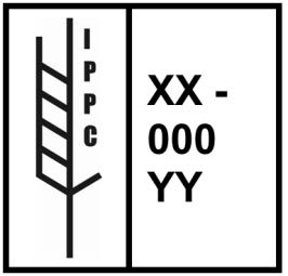 Marcatge que indica que el material d'embalatge de fusta ha estat sotmès a un tractament fitosanitari homologat d'acord amb l'exemple XIUMX de l'ISPM 15